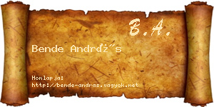 Bende András névjegykártya