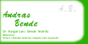 andras bende business card