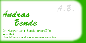 andras bende business card
